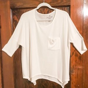 American Eagle Soft & Sexy Plush Top, Ivory, M